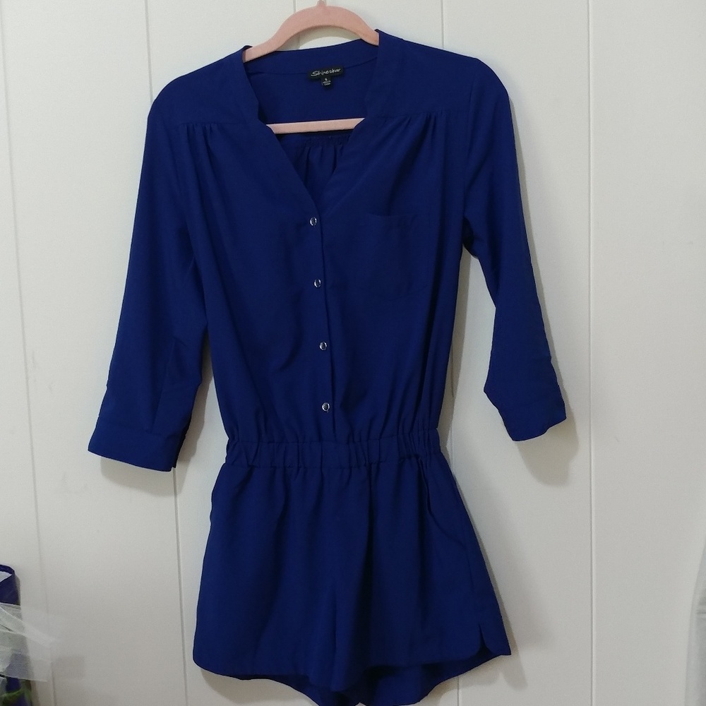 Blue long sleeve romper